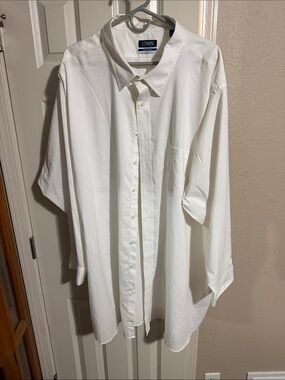 Chaps Men's White Long Sleeve Button-Up Dress Shirt